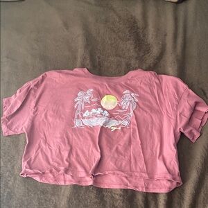 Hurley Pink Graphic Crop T-Shirt